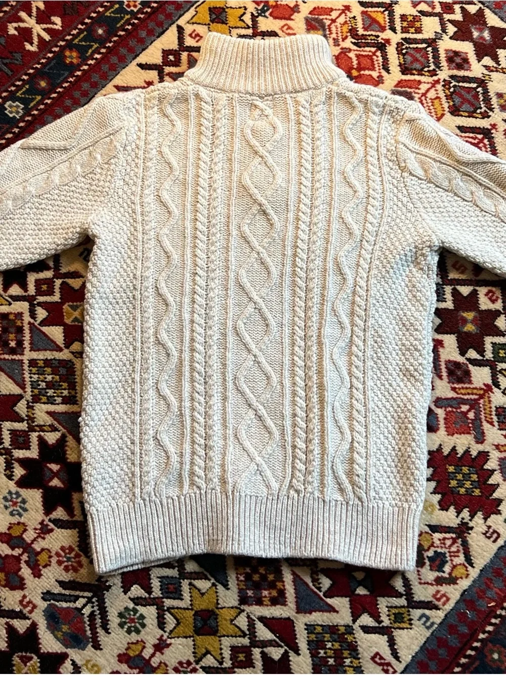 GAP Kids Cream Cable-Knit‎ Mock Neck Sweater